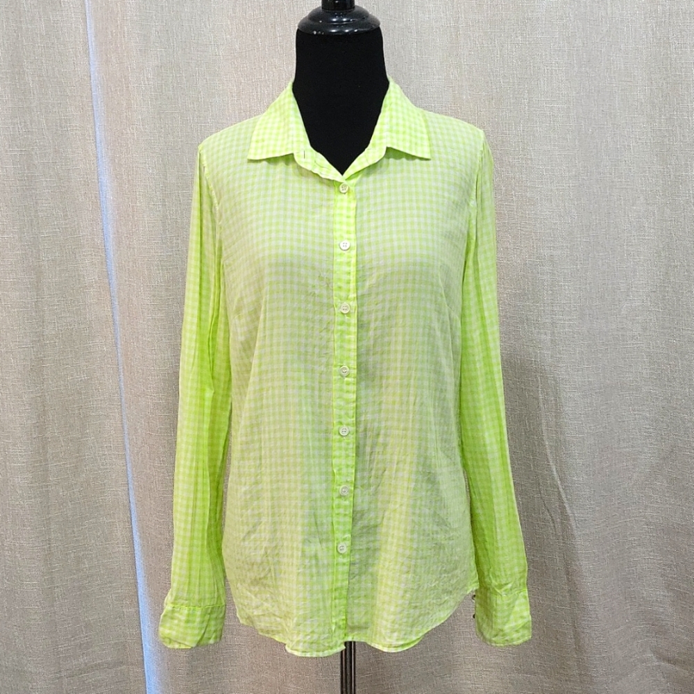 J Crew Lime Green "Perfect Shirt"